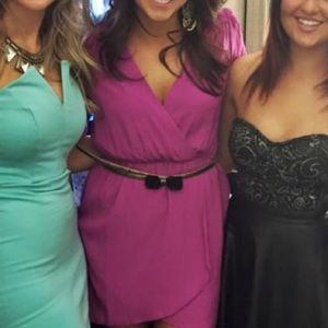 Low cut magenta dress